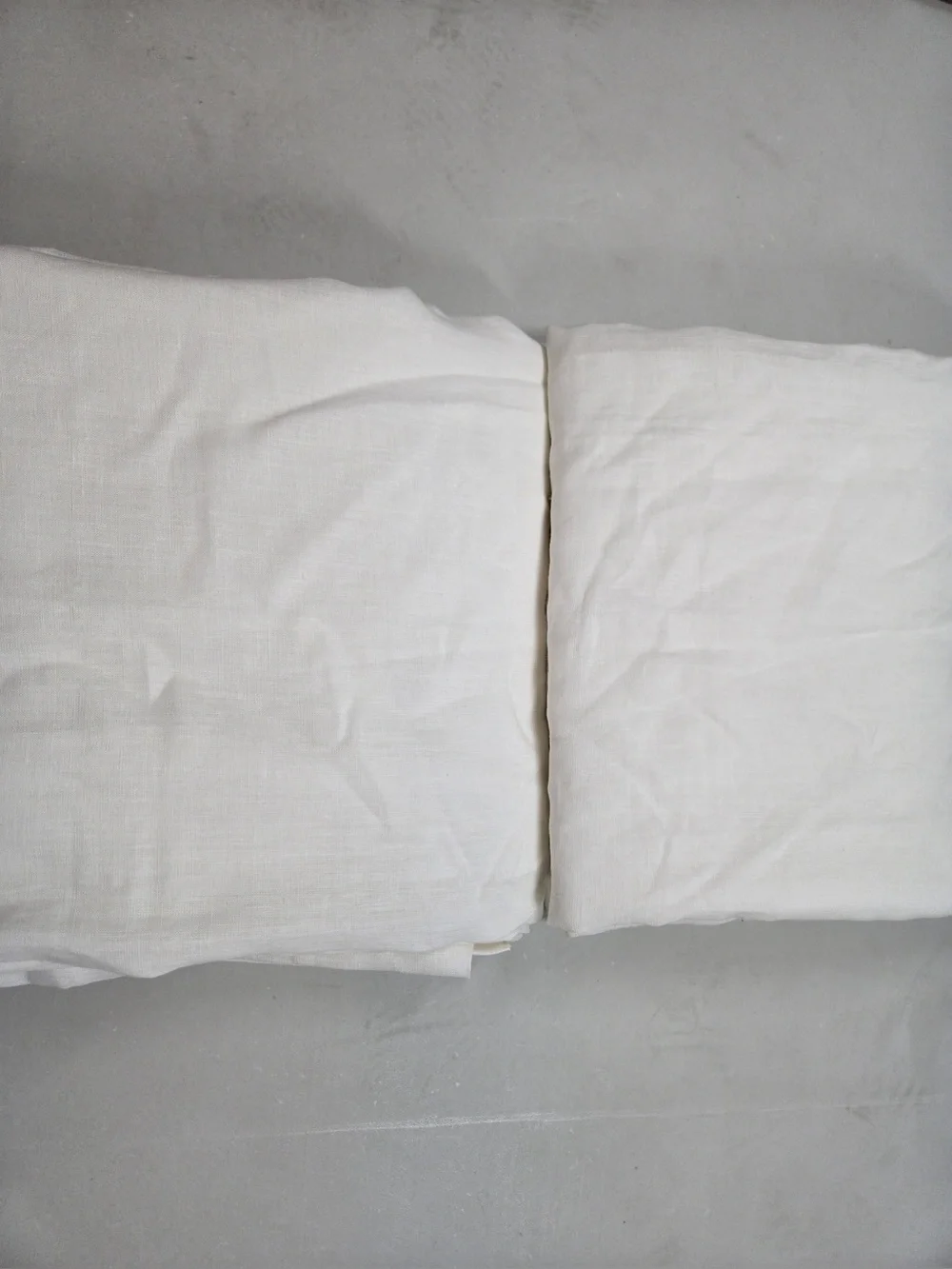 QUINCE Set Of 2 48x96 European Linen Curtains White 0420